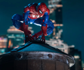 Spidey watch the city.Another warmup using monitor as a background and using 2 or 3 lighting fo